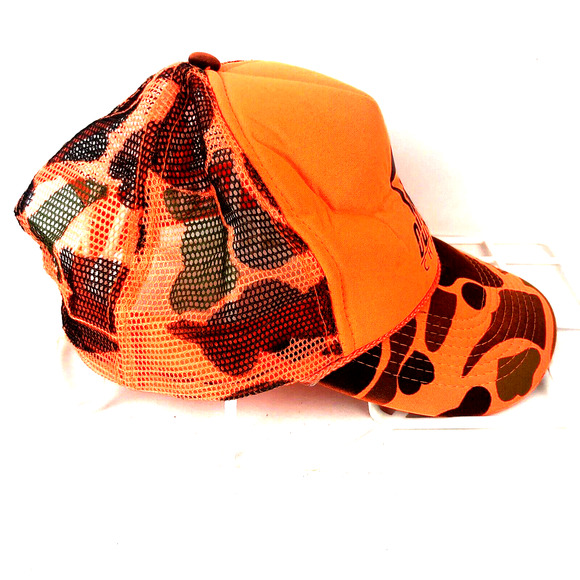 Vintage OTTO Outdoor Channel Snapback Truckers Hat Orange Camo Mesh Hat Cap - Picture 4 of 6